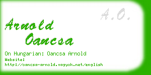 arnold oancsa business card